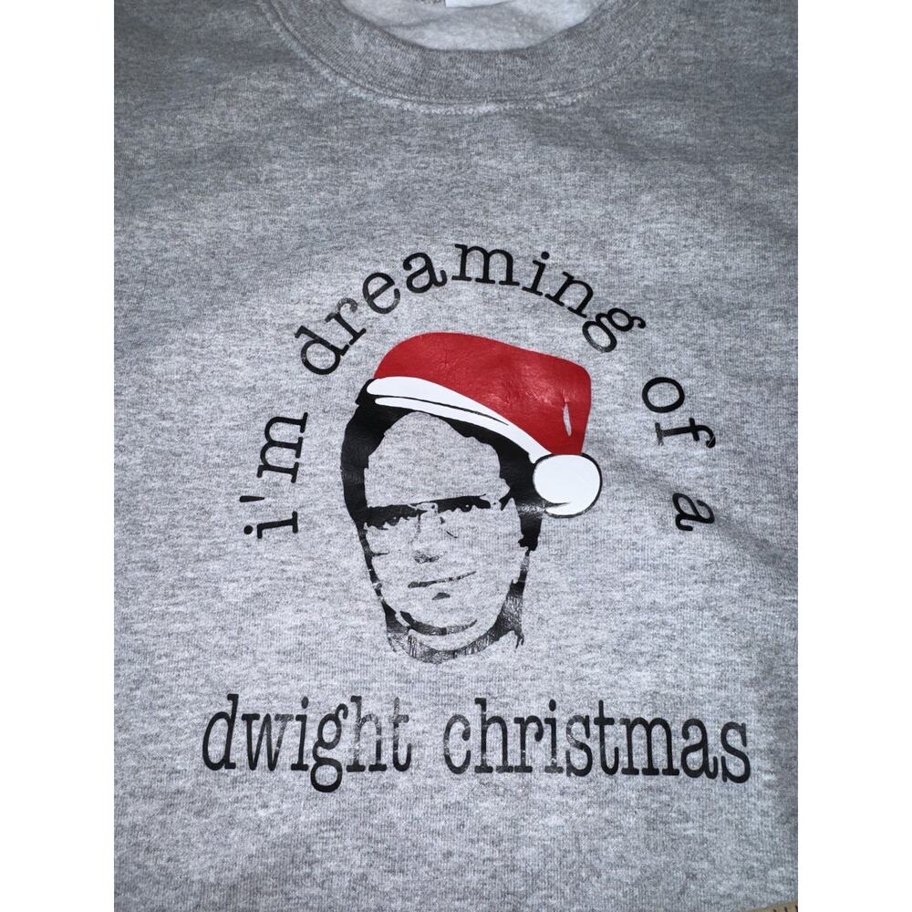 Dwight Christmas Sweatshirt XL Gray The Office Parody Crewneck Schrute READ